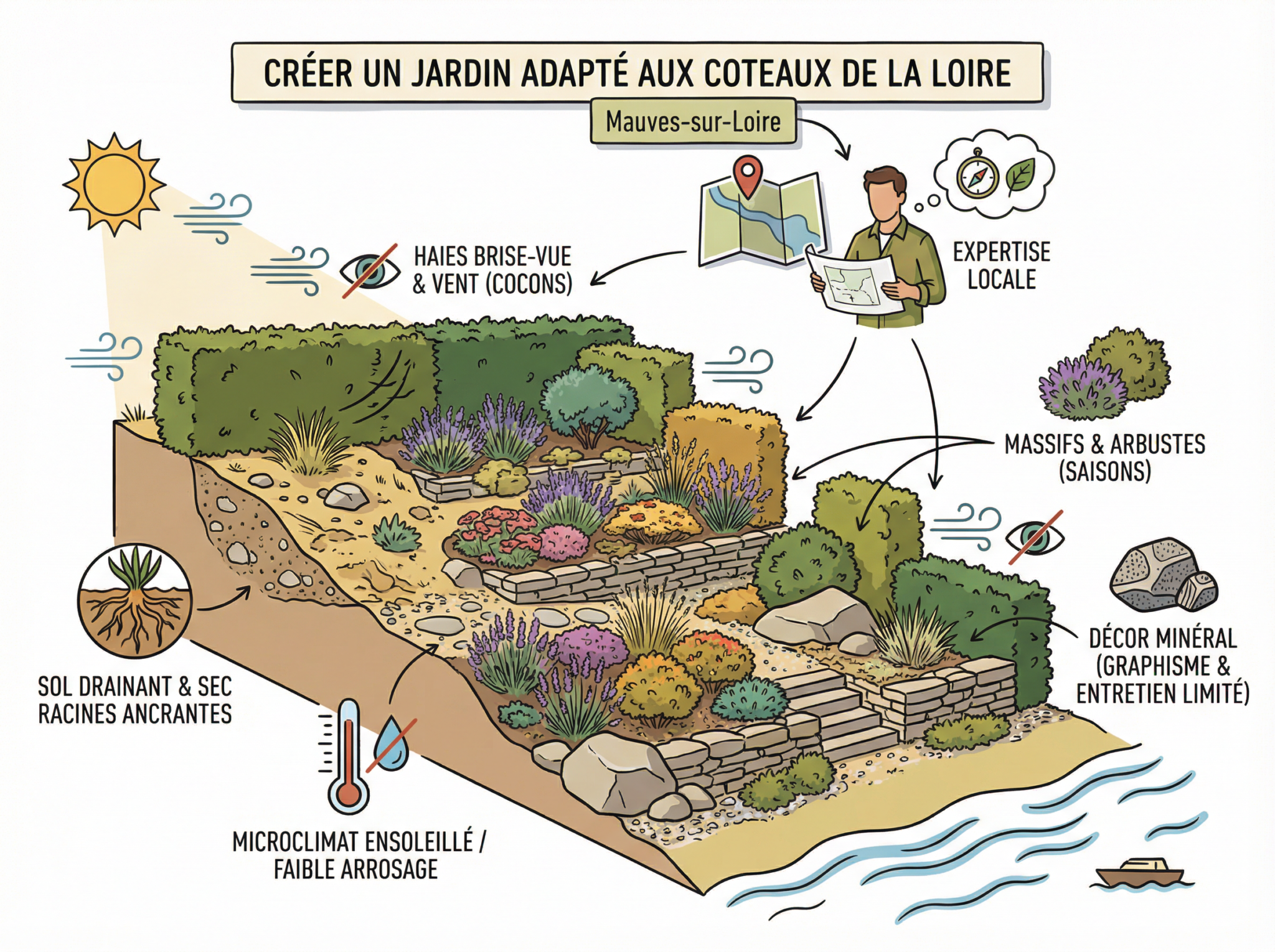 Créer un jardin adapté aux coteaux de la Loire