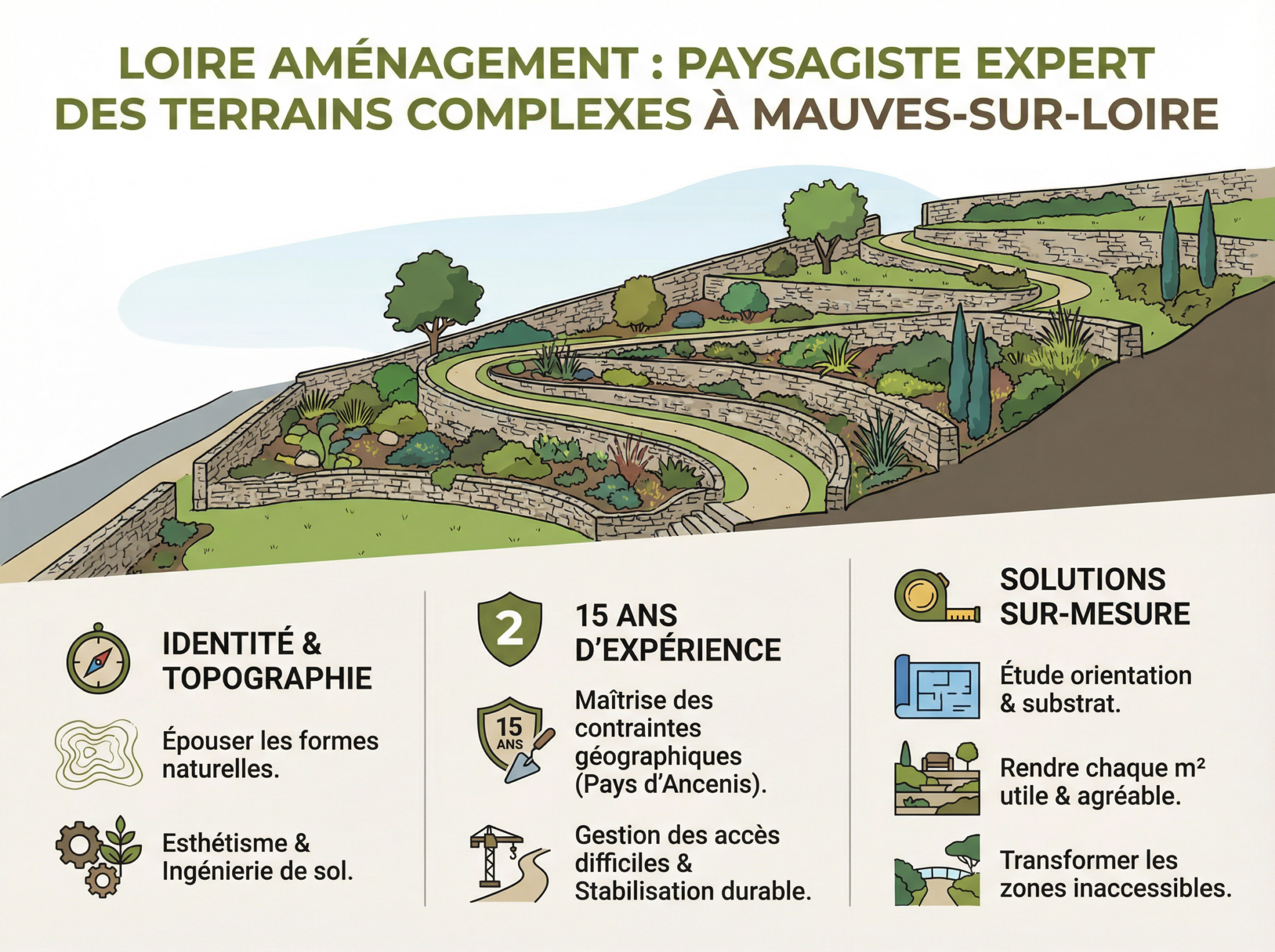 Loire Aménagement, votre paysagiste expert des terrains complexes à Mauves-sur-Loire